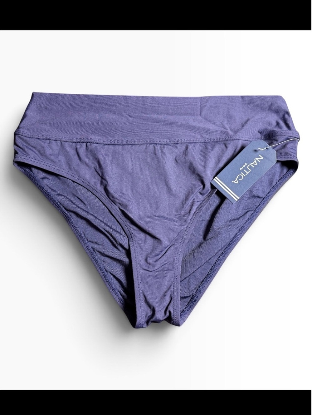 NAUTICA navy high waist banded bikini swim bottom size XL $48 NWT